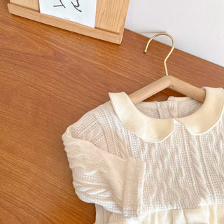 丸襟ホワイトロンパース