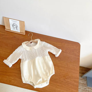 丸襟ホワイトロンパース