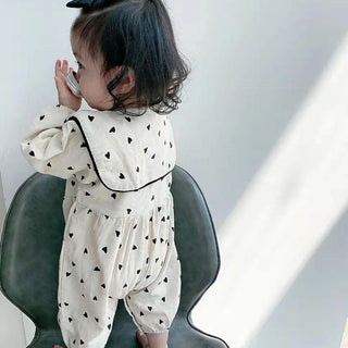 【即納商品】フレンチハートロンパース66〜100cm