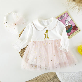 アニバーサリーワンピース〈長袖〉60〜90cm