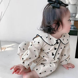 【即納商品】フレンチハートロンパース66〜100cm