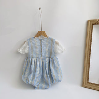 ブルーレースロンパース59〜90cm