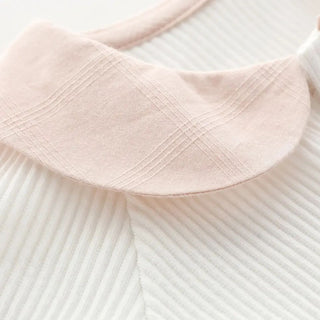 【即納商品】もっちり襟付きピンクロンパース59〜80cm