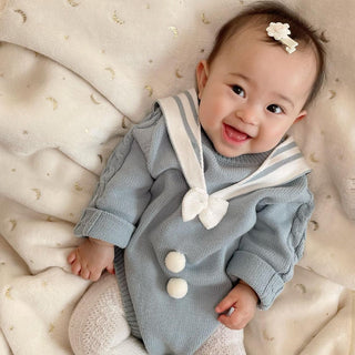 【即納商品】セーラーニットロンパース66〜90cm