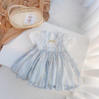 ブルーレースワンピース80〜130cm