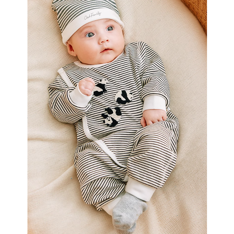 コットンパンダロンパース 60cm~90cm|ベビーのロンパース|ベビー服 コットンパンダロンパース 60cm~90cm|ベビーのロンパース|ベビー服