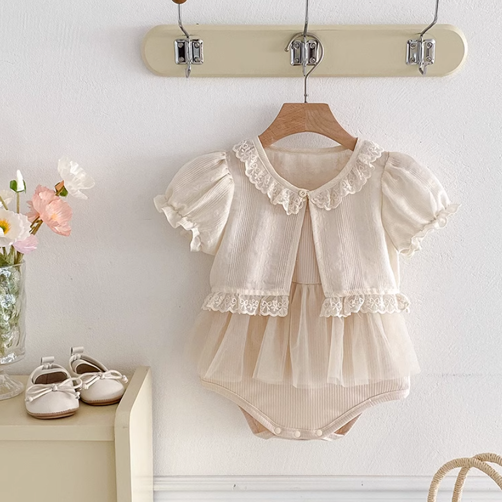 フリルチュールセットロンパース 60cm~90cm|ベビーのロンパース フリルチュールセットロンパース 60cm~90cm|ベビーのロンパース