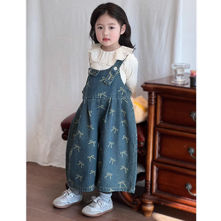 リボンワイドカバーオール 90cm~140cm