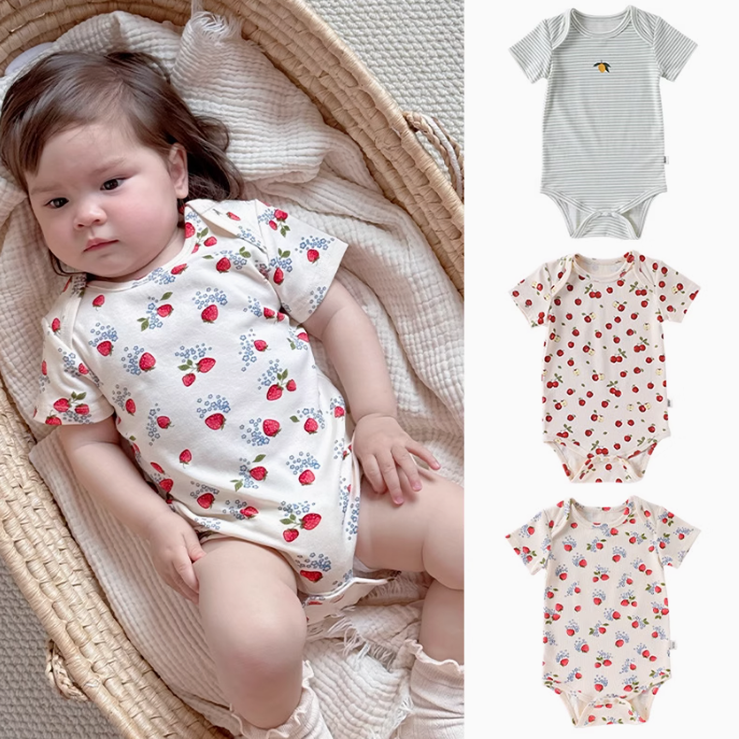 コットンボディロンパース60cm~90cm|ベビーのロンパース 女の子 コットンボディロンパース60cm~90cm|ベビーのロンパース 女の子