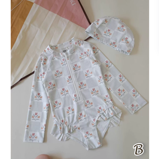 【帽子付き】フリルスイムウェア 80cm~130cm