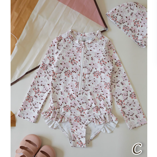 【帽子付き】フリルスイムウェア 80cm~130cm
