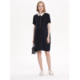 【マタニティ】襟付きネイビーワンピース　M・L・XL・XXL