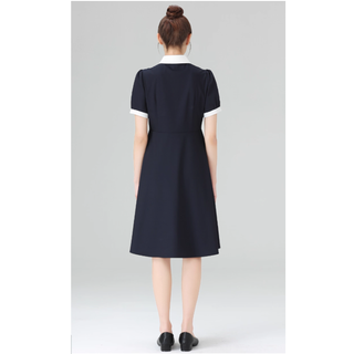 【マタニティ】襟付　きネイビーワンピース　M・L・XL