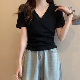 【マタニティ】カシュクール授乳トップス　M～3XL