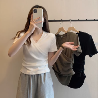 【マタニティ】カシュクール授乳トップス　M～3XL
