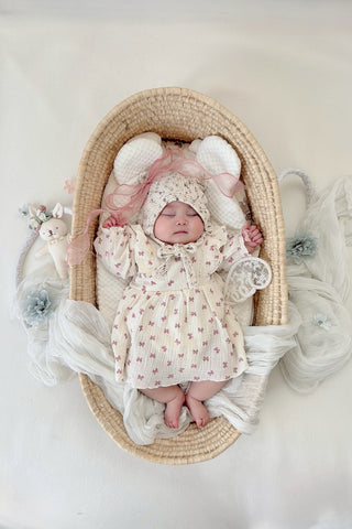 リボンコットンワンピース　59cm～90cm