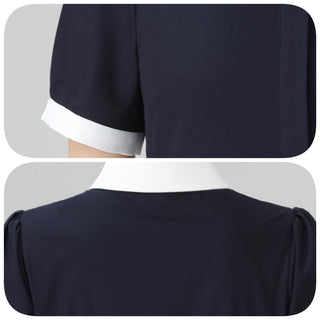【マタニティ】襟付　きネイビーワンピース　M・L・XL
