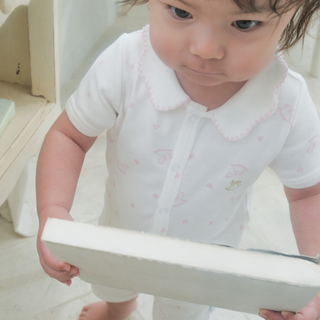 木馬ハート柄　ロンパース半袖 Amber mimi オリジナルA0404