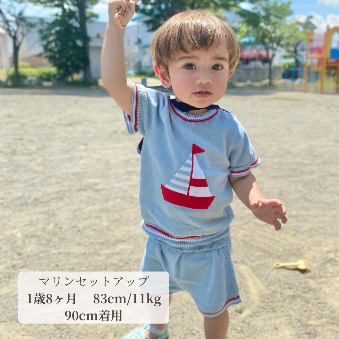 即納商品】マリンセットアップ70〜100cm ベビーのセットアップ 即納商品】マリンセットアップ70〜100cm ベビーのセットアップ