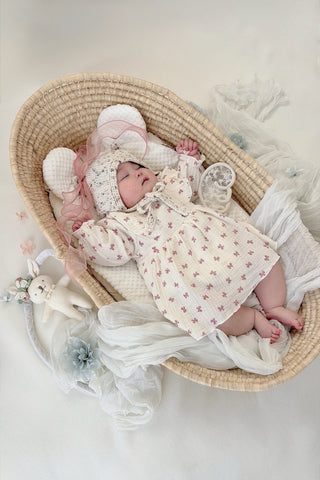 リボンコットンワンピース　59cm～90cm