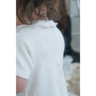木馬ハート柄　ロンパース半袖 Amber mimi オリジナルA0404