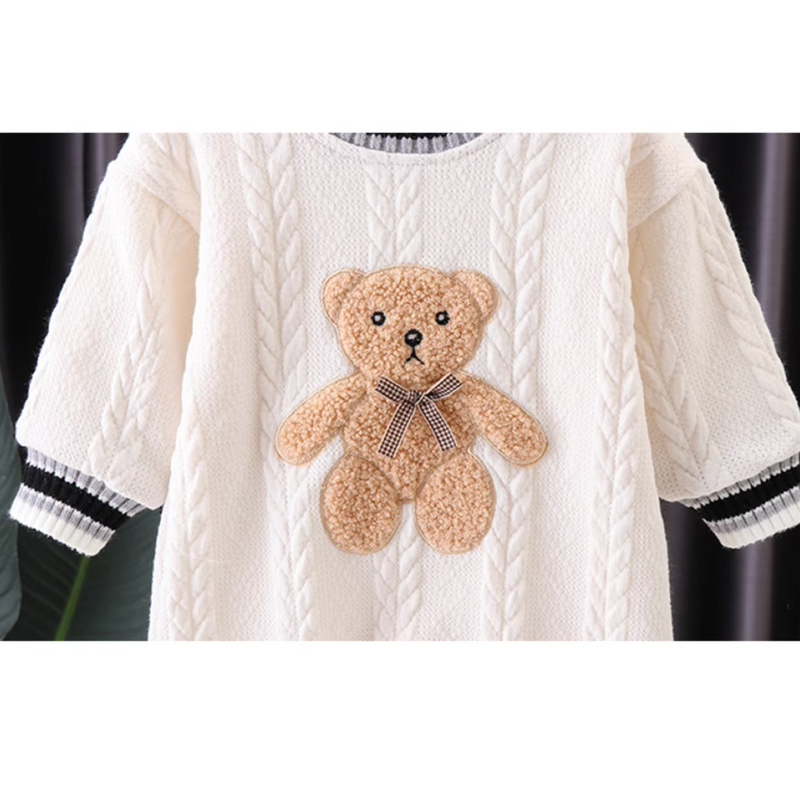 もこくまニットロンパース60〜100cm