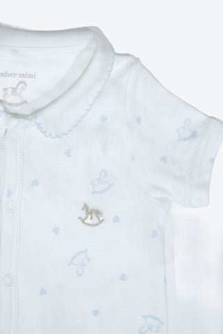 木馬ハート柄　ロンパース半袖 Amber mimi オリジナルA0404