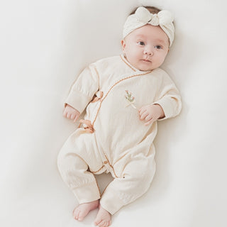 【リンクコーデ】プチフラワーニューボーンロンパース　59cm～66cm