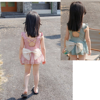 【帽子付き】リボンフリルスイムウェア 90cm~140cm