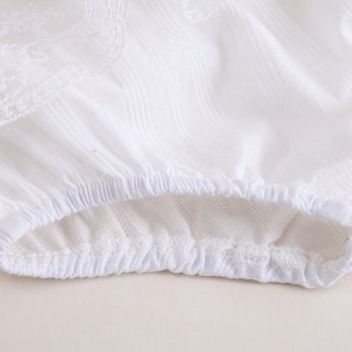 ホワイトコットンリボンロンパース　　59cm～90cm　