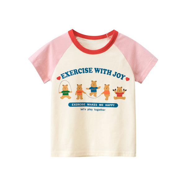 やわらかコットン100％ ジャンプくまちゃんTシャツ90㎝~140