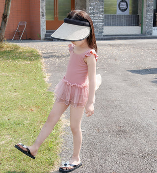 【帽子付き】リボンフリルスイムウェア 90cm~140cm