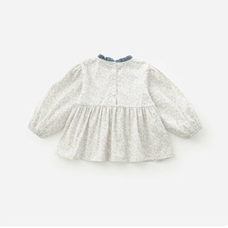 ブルーフラワーブラウス 80cm~130cm