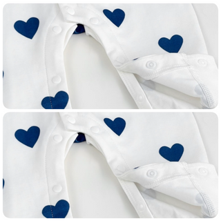 ブルーハートロンパース　60cm～90cm