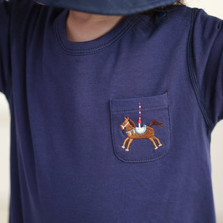 【スタイセット】木馬ロンパース　60cm～100cm