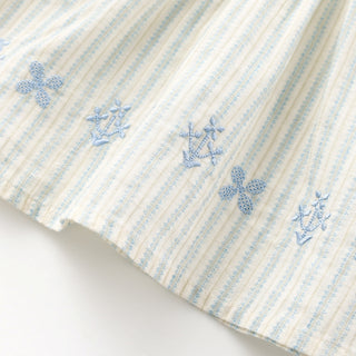 ブルーフラワーストライプトップス　70㎝～100㎝