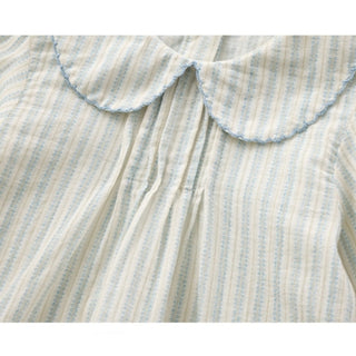 ブルーフラワーストライプトップス　70㎝～100㎝