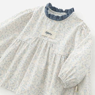 ブルーフラワーブラウス 80cm~130cm