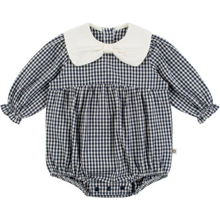 ギンガムチェックコットンロンパース　60cm～90cm