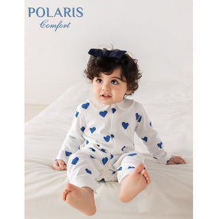 ブルーハートロンパース　60cm～90cm