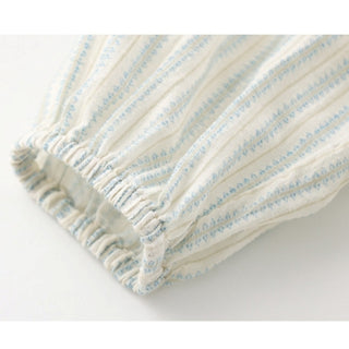 ブルーフラワーストライプトップス　70㎝～100㎝