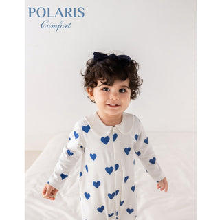 ブルーハートロンパース　60cm～90cm