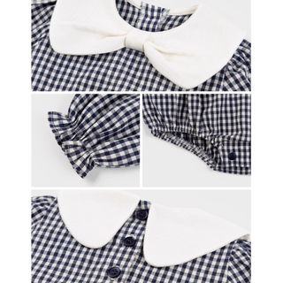 ギンガムチェックコットンロンパース　60cm～90cm