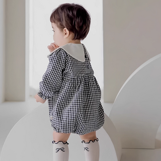ギンガムチェックコットンロンパース　60cm～90cm