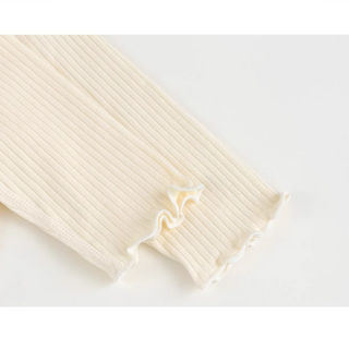 【帽子付き】リブホワイトラビットロンパース　59cm～80cm