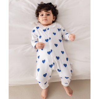 ブルーハートロンパース　60cm～90cm