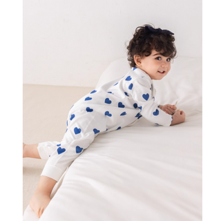 ブルーハートロンパース　60cm～90cm