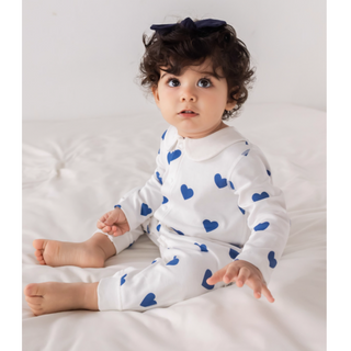 ブルーハートロンパース　60cm～90cm