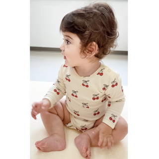 コットンデザインソフトロンパース　60cm～90cm