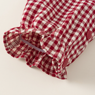 ギンガムチェックいちごロンパース　60cm～100cm